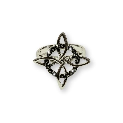 Anillo de marquesita nudo de bruja