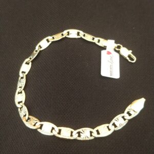Pulsera de oro laminado corte gucci diamantado 21.5 cm