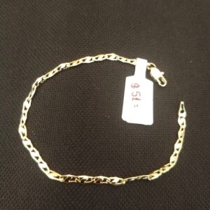 Pulsera de oro laminado corte escalonado 18.5 cm