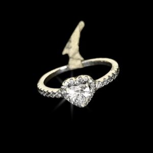 Anillo inspiración PANDORA corazón blanco