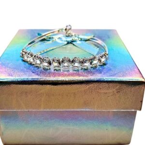 Brazalete de plata con circonias blancas