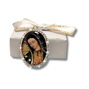 Dije encapsulado doble vista de la virgencita