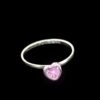Anillo corazón rosa liso