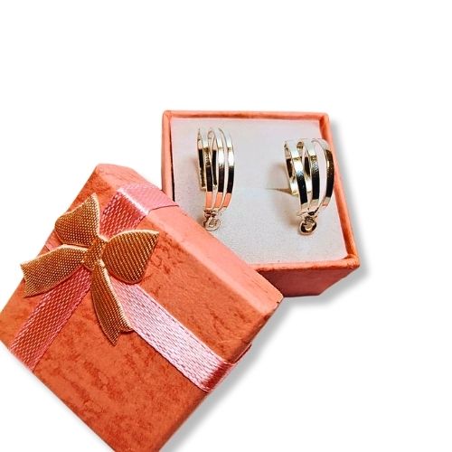 Arracada tres en uno lisas medianas-chicas