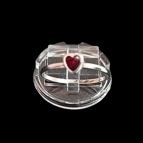 Anillo biselado rojo liso #10