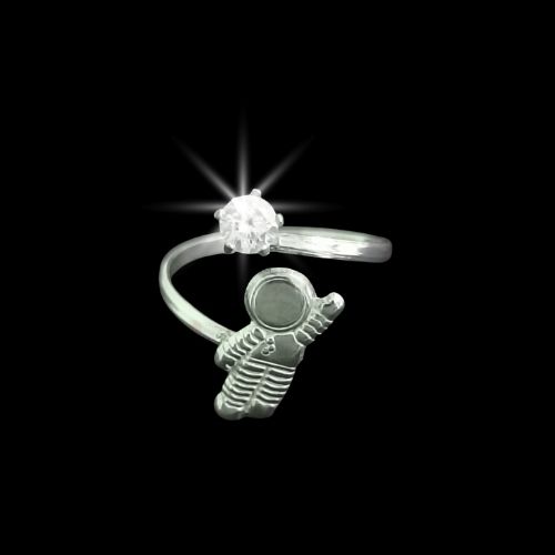 Anillo astronauta con circonia ajustable