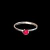 Anillo solitario color rojo