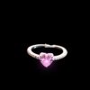 Anillo corazón rosa con microcirconias rosas