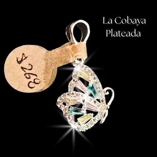 Dije de mariposa con microcirconias de colores