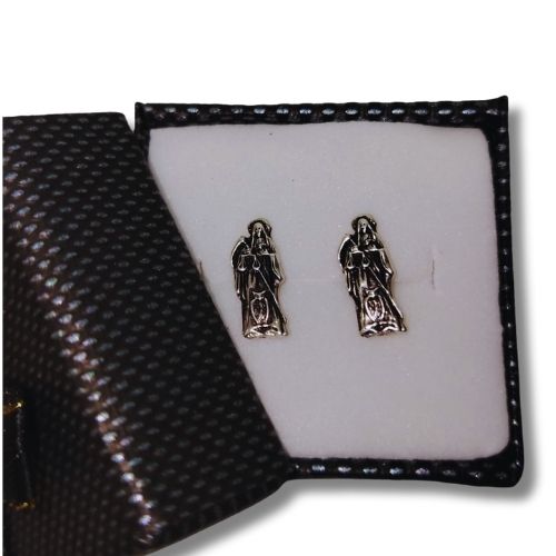 Broquel plata negra Sta Muerte