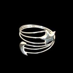 Anillo liso estrella y luna