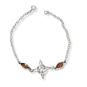 Pulsera nudo de bruja con circonias rojas