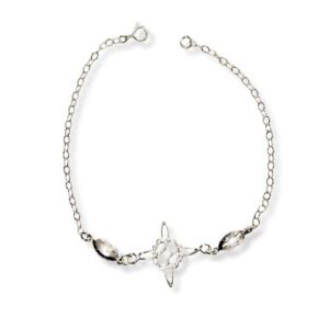 Pulsera nudo de bruja con circonias blancas