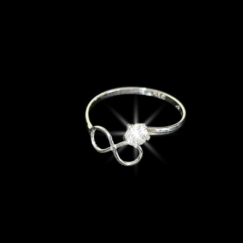 Anillo de infinito con circonia blanca ajustable