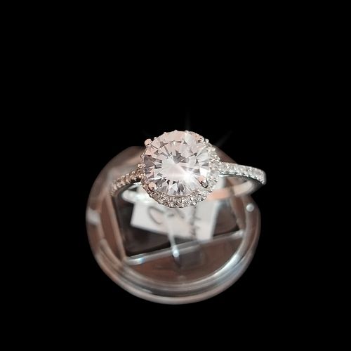 Anillo compromiso con contorno de microcirconia